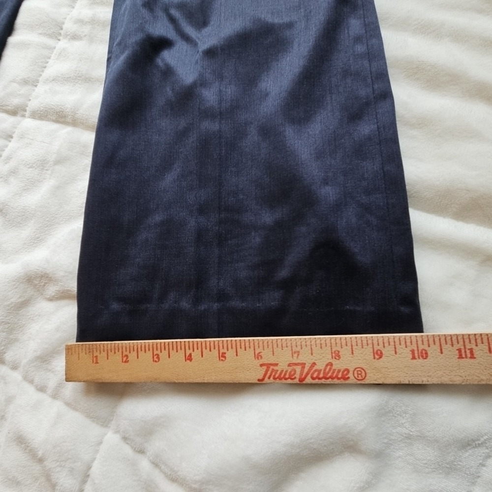 Classiques Entier Navy Blue Wool Silk Blend Wide Leg Dress Pants Trousers 10 - Picture 11 of 12